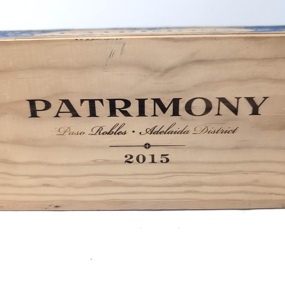 Patrimony Wine Box Wood Signed Paso Robles Adelaida District 2015 Rustic Decor - Picture 7 of 12